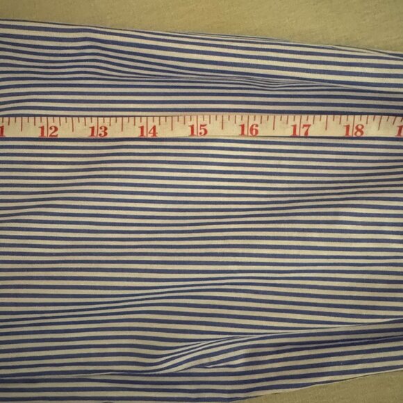 New With Tags Zara Ruffle button down long sleeve in blue with white stripes - Picture 15 of 16